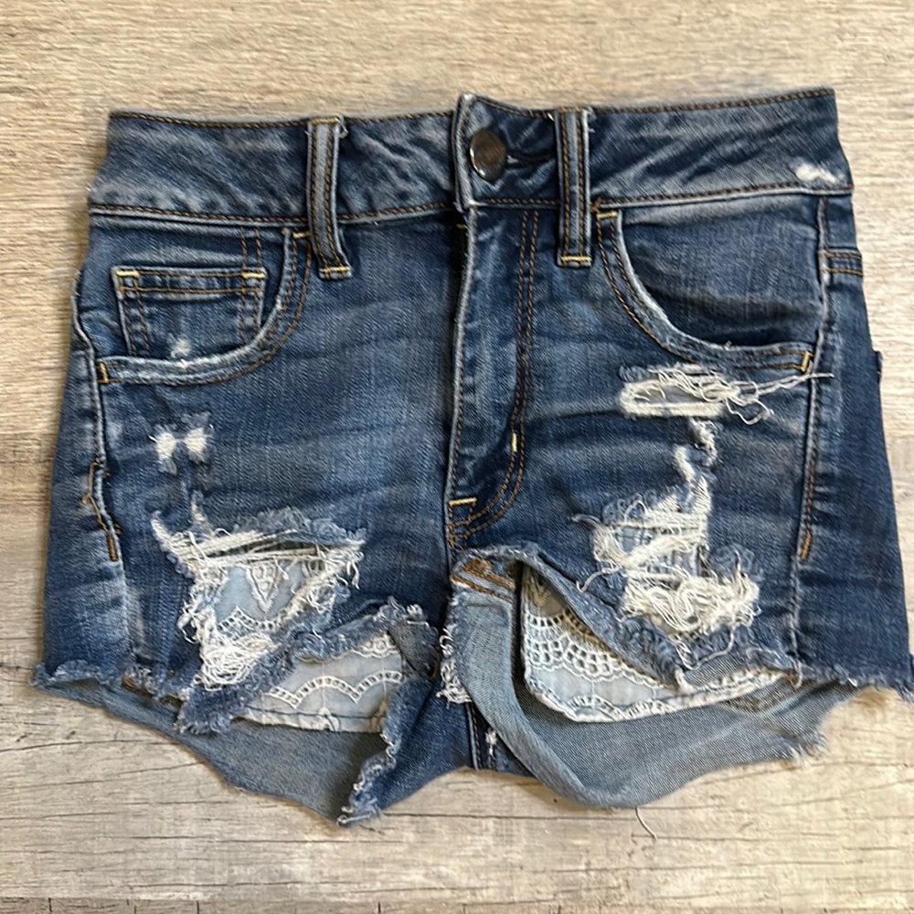 American Eagle Hi-Rise Shortie Denim size 00